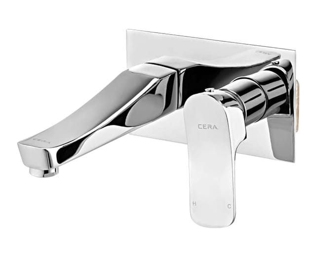 Perla wall mounted single lever basin mixer