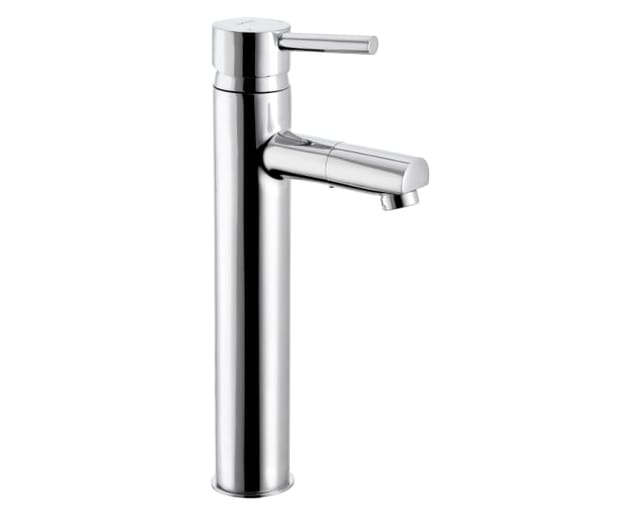 Fountain single lever extended basin mixer