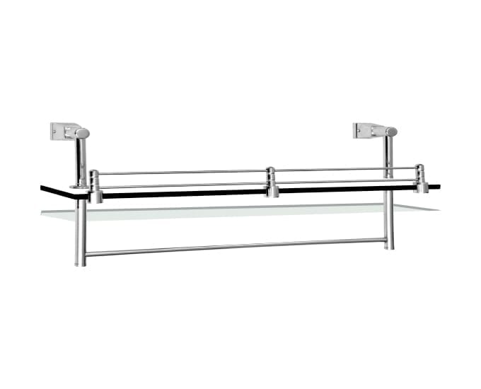 Oceana glass shelf with towel rail