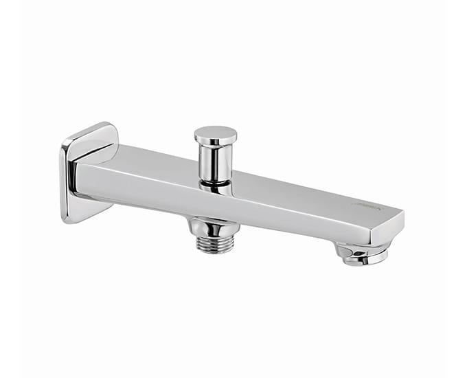 Bath tub spout with button - QUARTER TURN