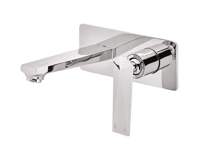 Wall mounted single lever basin mixer