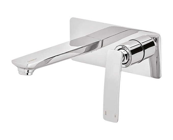 Wall mounted single lever basin mixer