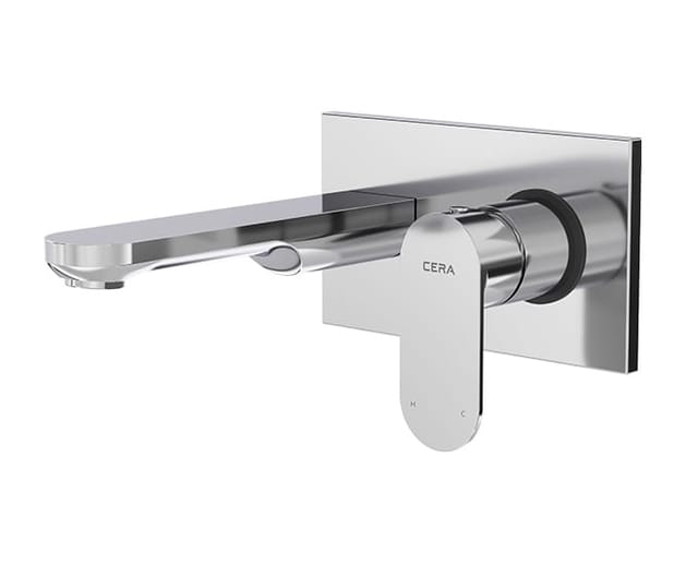 Curve wall mounted basin mixer