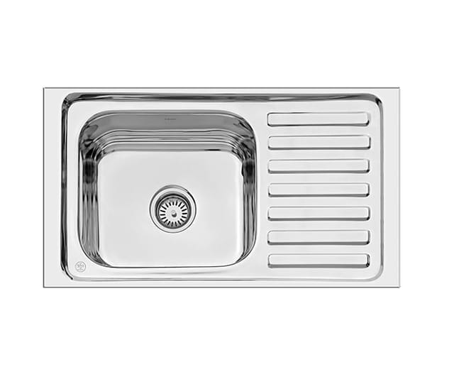 QUATRINO Single Bowl Sink with Drain Board 32x18 Matt