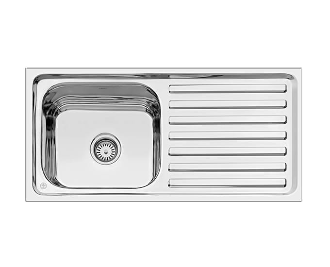 QUATRINO Single Bowl Sink with Drain Board 37x18 Matt