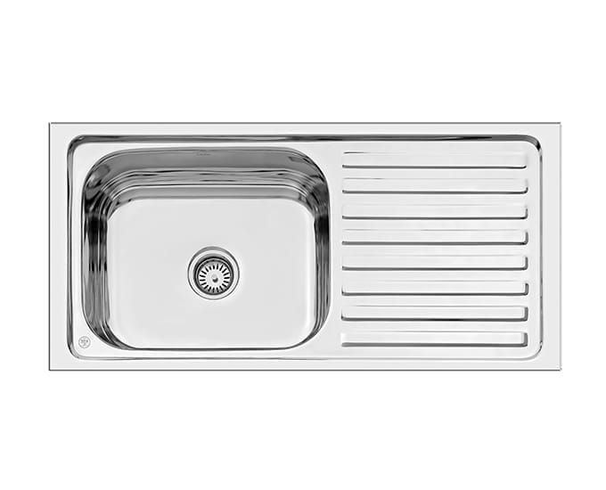 QUATRINO Single Bowl Sink with Drain Board 41x20 Matt