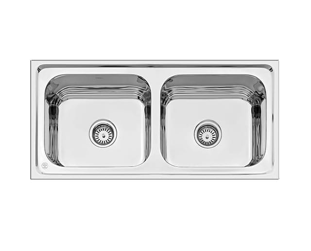 QUATRINO Double Bowl Sink 37x18 Gloss