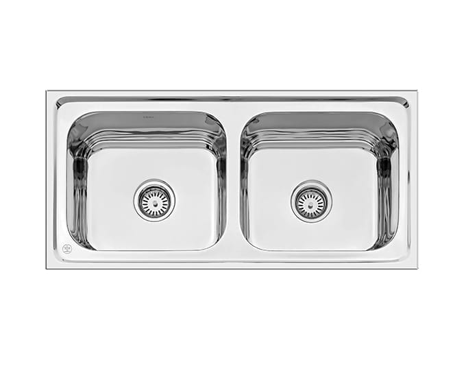 QUATRINO Double Bowl Sink 37x18 Gloss