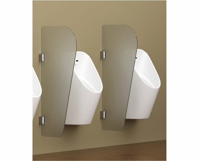 Curved Urinal Glass Partition - 8 MM